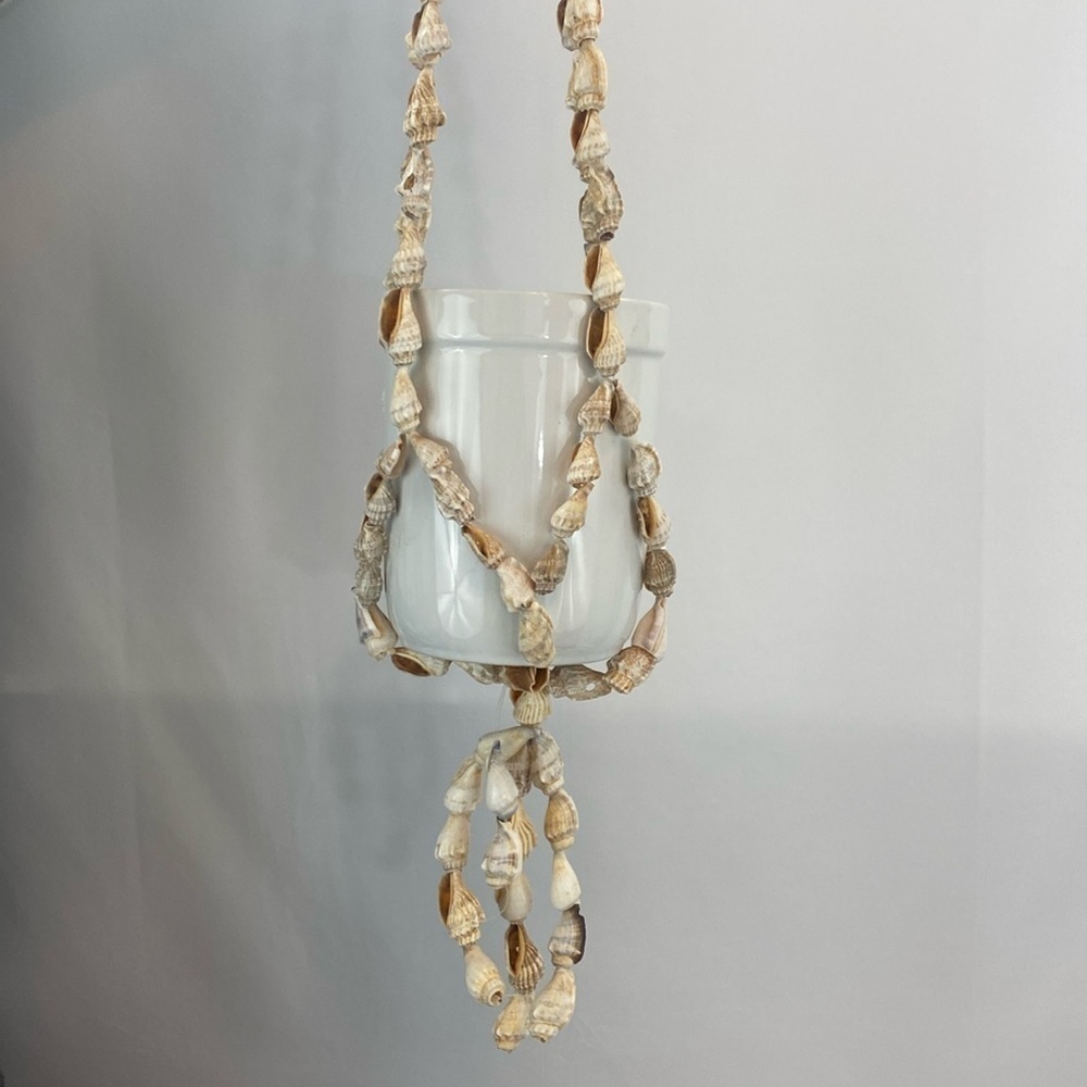 Handmade Shell Hanging Plant Holder